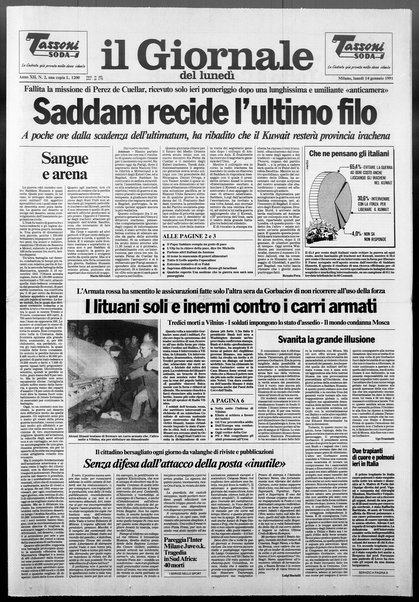 Il giornale del lunedi